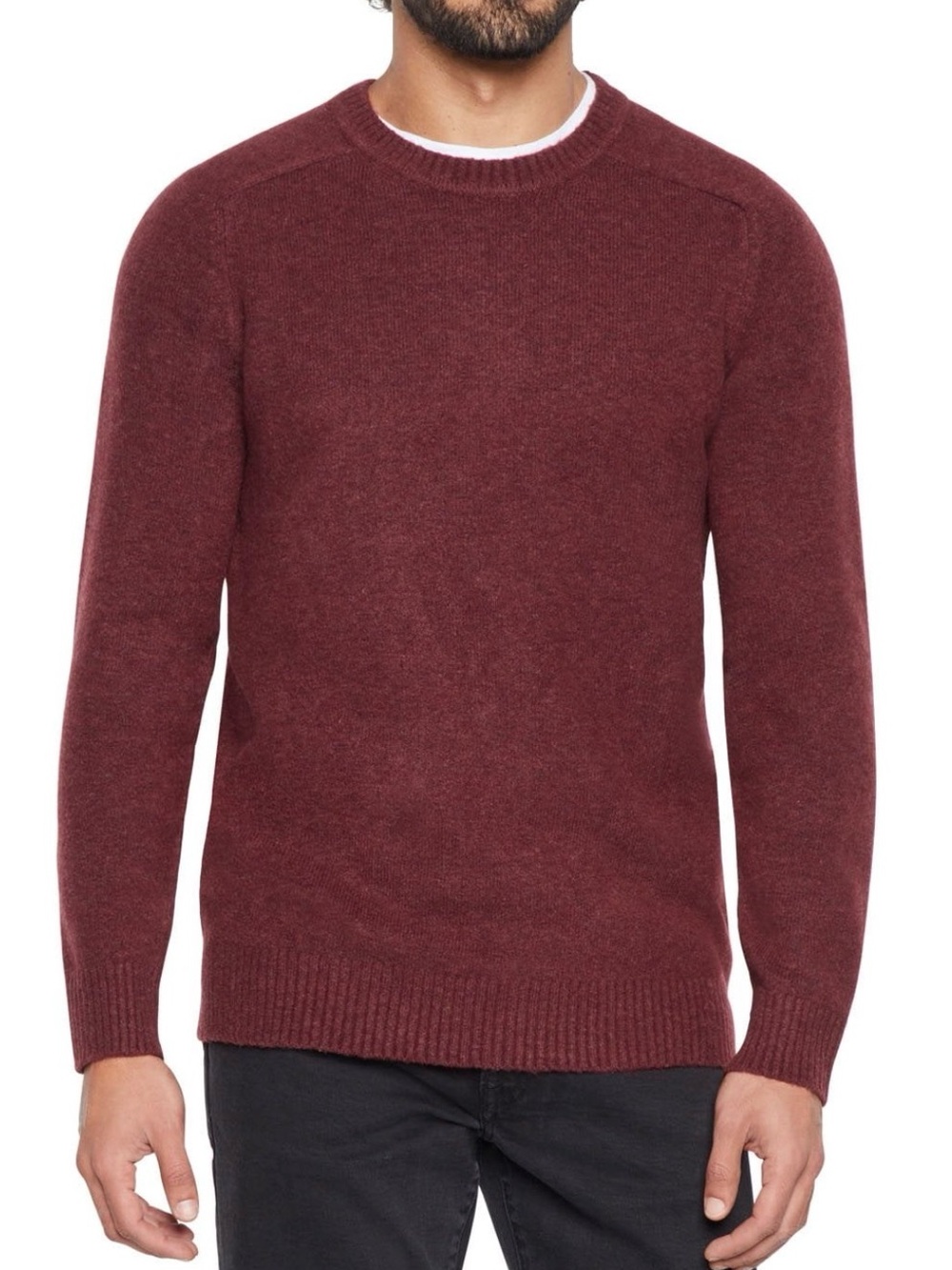 GAP Crewneck Sweater Maroon Burgundy Textured Knit Mens XXL NWT